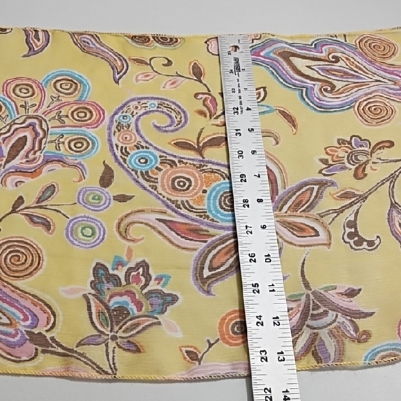 Paisley Pastels on Yellow Scarf Belt - Picture 5 of 12